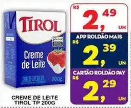 Roldão Creme de leite tirol tp oferta