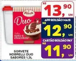 Roldão Sorvete nobrelli duo sabores oferta