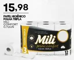 Mercadão Atacadista Papel higiênico folha tripla mili comfort oferta