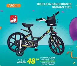 Lojas Cem Bicicleta Bandeirante Batman 3128 oferta