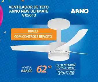Lojas Cem Ventilador de teto arno new ultimate vx5013 oferta