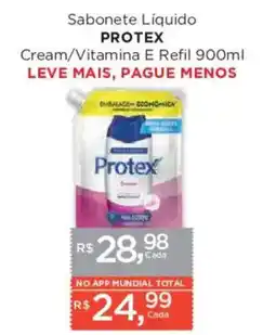 Supermercados Mundial Sabonete liquido protex cream/vitamina e refil oferta