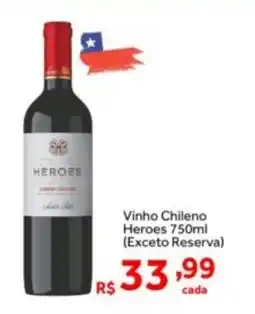 Shibata Supermercados Vinho Chileno Heroes (Exceto Reserva) oferta