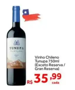 Shibata Supermercados Vinho Chileno Tunupa (Exceto Reserva/ Gran Reserva) oferta