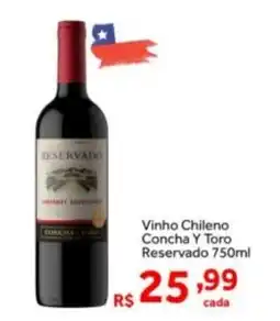 Shibata Supermercados Vinho Chileno Concha Y Toro Reservado oferta