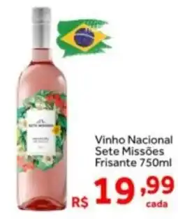 Shibata Supermercados Vinho Nacional Sete Missões Frisante oferta