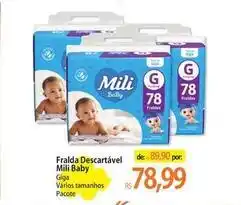 Atacadão Mili - fralda descartável baby oferta
