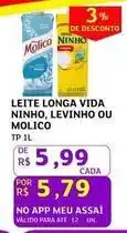 Assaí Atacadista Molico - leite longa vida ninho, levinho ou oferta