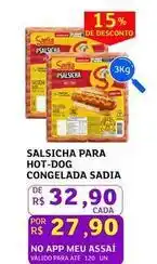 Assaí Atacadista Sadia - salsicha para hot-dog congelada oferta