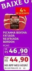 Assaí Atacadista Bordon - picanha bovina fatiada resfriada oferta