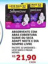 Assaí Atacadista Sempre livre - absorvente com abas cobertura suave ou seca adapt noite e dia oferta
