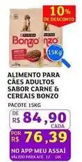 Assaí Atacadista Bonzo - alimento para caes adultos sabor carne & cereais oferta