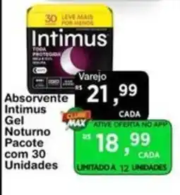 Max Atacadista Absorvente Intimus Gel Noturno Pacote com 30 Unidades oferta