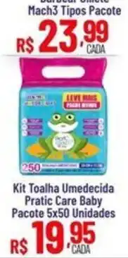 Max Atacadista Kit toalha umedecida pratic care baby oferta