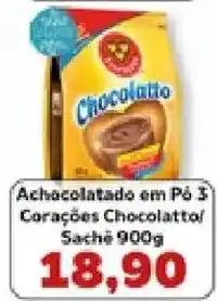 Supermercados Tauste Achocolatado em Pó 3 Corações Chocolatto oferta