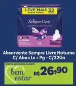 Covabra Supermercados Absorvente sempre livre noturno oferta