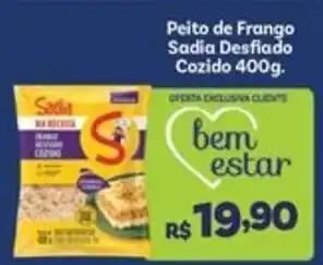 Covabra Supermercados Peito de Frango Sadia Desfiado Cozido oferta