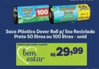 Covabra Supermercados Saco Plástico Dover Roll p/ lixo Reciclado Preto oferta