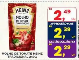 Roldão molho de tomate heinz tradicional oferta