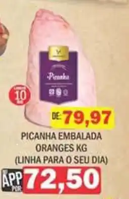 Supermercados Mendonça Picanha embalada oranges kg oferta