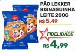 Calvi Supermercados Pão lekker bisnaguinha leite oferta