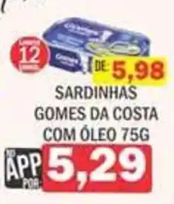Supermercados Mendonça Sardinhas gomes da costa com óleo oferta