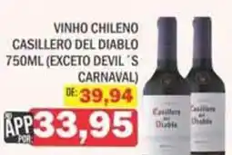 Supermercados Mendonça vinho chileno casillero del diablo oferta