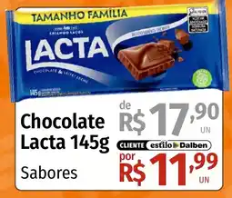 Supermercado Dalben Chocolate lacta 145g sabores oferta