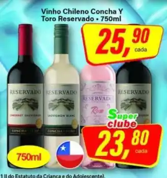 Rede Supermarket Vinho Chileno Concha Y Toro Reservado oferta