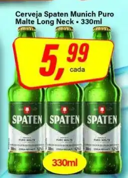 Rede Supermarket Cerveja Spaten Munich Puro Malte Long Neck oferta