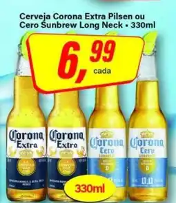 Rede Supermarket Cerveja Corona Extra Pilsen ou Cero Sunbrew Long Neck oferta