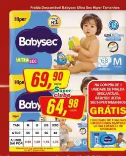 Rede Supermarket Fralda Descartável Babysec Ultra Sec Hiper Tamanhos oferta