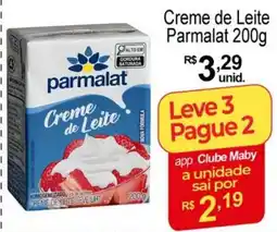 Maby Supermercados Creme de Leite Parmalat oferta