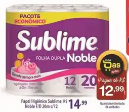 Rede DAS Papel Higiênico Sublime Noble F/D 20m c/12 oferta