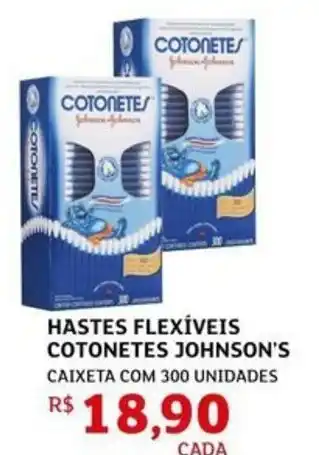 Hastes flexíveis cotonetes johnson's