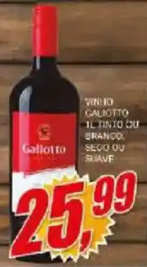 Vianense Supermercados Vinho galiotto tinto ou branco seco ou suave oferta