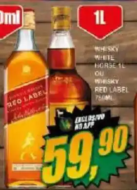 Vianense Supermercados Whisky white horse 1l ou whisky red label 750ml oferta