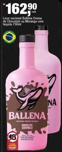 Frangolândia Licor nacional ballena creme de chocolate ou morango com tequila oferta
