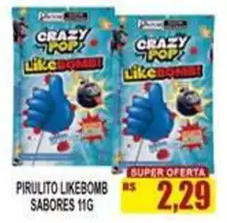 Supermercado leal pirulito likebomb sabores oferta