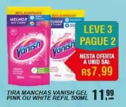 Negreiros tira manchas vanish gel pink ou white refil oferta