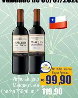 Proença Supermercados Vinho Chileno Marques Casa Concha oferta