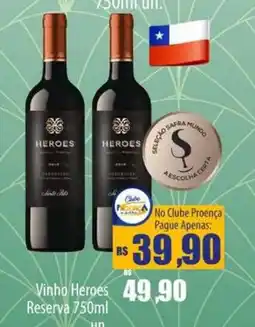 Proença Supermercados Vinho Heroes Reserva oferta
