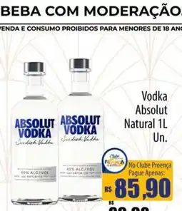 Proença Supermercados Vodka absolut natural oferta