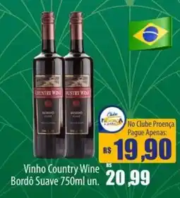 Proença Supermercados Vinho country wine bordô suave oferta