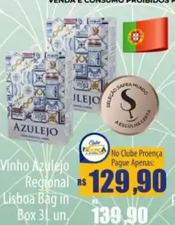 Proença Supermercados Vinho Azulejo Regional Lisboa Bag in Box oferta