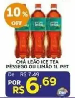 Pinheiro Supermercado Chá Leão ice tea pêssego ou limão 1l pet oferta
