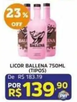 Pinheiro Supermercado Licor ballena 750ml oferta