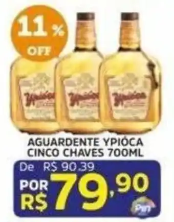 Pinheiro Supermercado Aguardente ypióca cinco chaves oferta