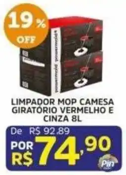 Pinheiro Supermercado Limpador mop camesa giratório vermelho e cinza oferta