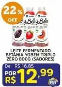 Pinheiro Supermercado Leite fermentado betânia yobem triplo zero oferta